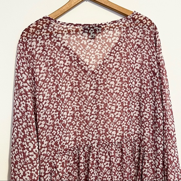 ❌SOLD❌➕ Lane Bryant Floral Semi Sheer Button Front Blouse Womens Plus Size 22/24 - Picture 8 of 9